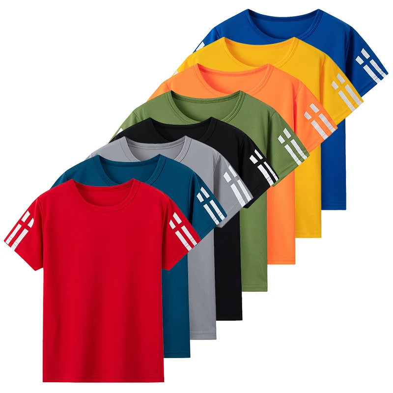 Kids Quick-Dry Sports T-Shirt – Loose Short Sleeve Training Team Uniform