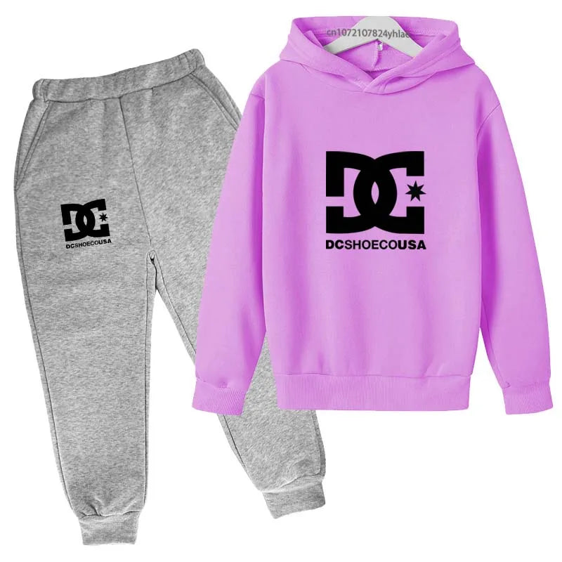 Kids Print Hoodie & Pants Tracksuit Set – Casual 2-Piece Outfit Ages 2–13