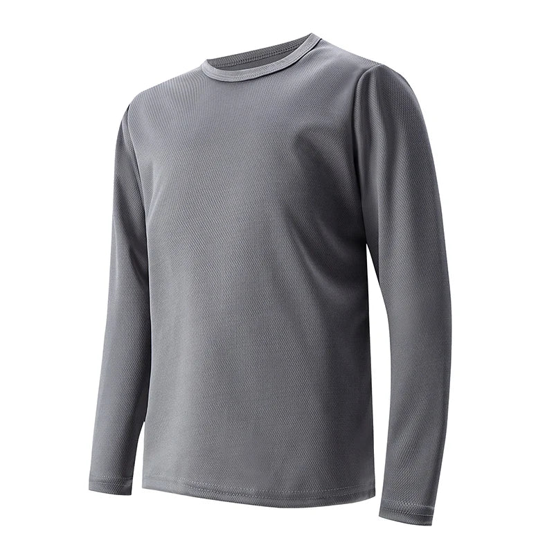 Kids Quick-Dry Long Sleeve Sports T-Shirt – Color Matching Running Top