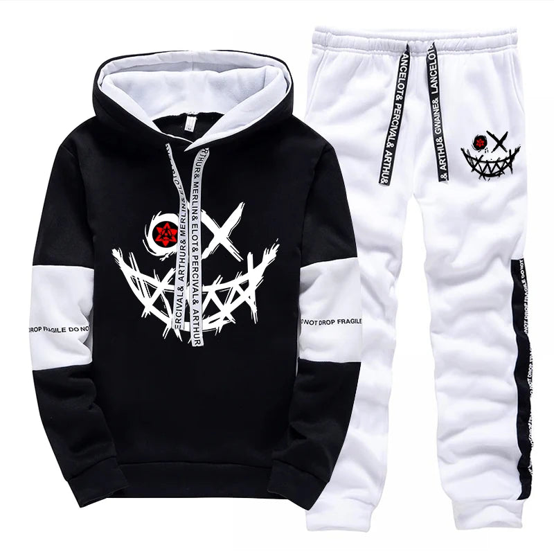 2025 New Arrival Men's Tracksuit Hooded Sweatshirt Sweatpants All Season Casual Sporty Jogger Suits Urban Fashion Hoodie Outfits