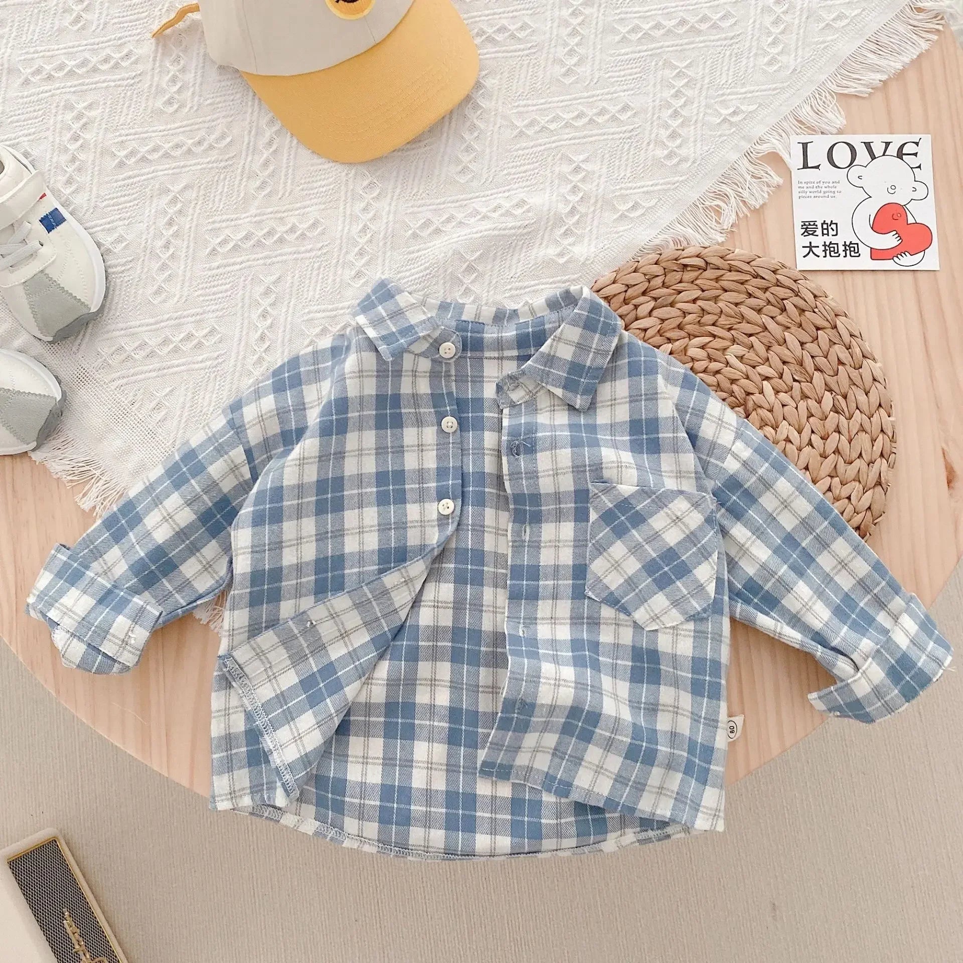 Baby Boy Plaid Long Sleeve Shirt – Soft Cotton Casual Top Ages 1–4