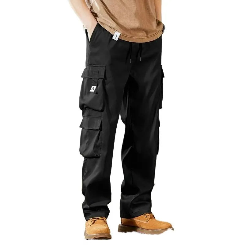 Men's Workwear Pants Large Size Casual Loose Fit Trousers for Construction Wear Summer Wearable Durable Cuffed Pants