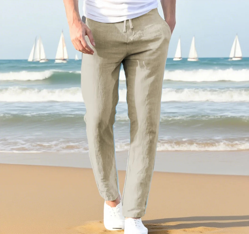 Autumn Linen Wide Men Pants Korean Trousers Oversize Cotton Streetwear Male New Yoga Pants Casual Men Clothing Sweatpants