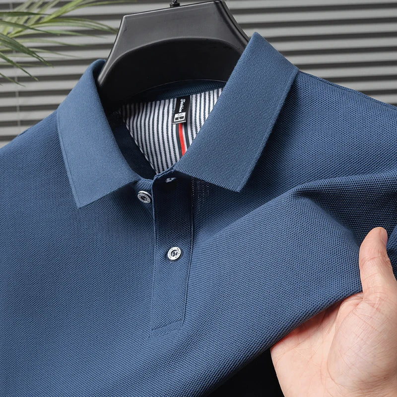 High end 100% cotton short sleeve polo shirt men's summer new trend brand business casual golf T-shirt fashion men's clothing