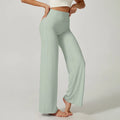 Women's High Waist Wide Leg Flare Lounge Pants – Tummy Control Workout Trousers