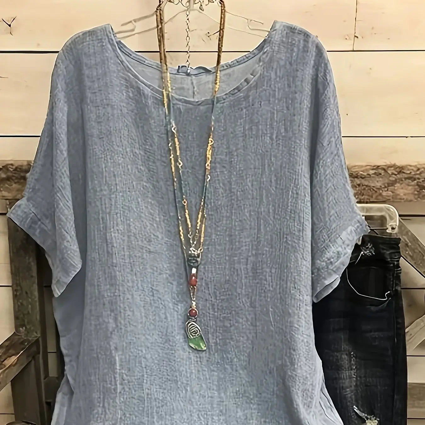 plus Size Women's Solid Color round Neck Casual Short Sleeve T-Shirt Comfortable Fit Basic Top