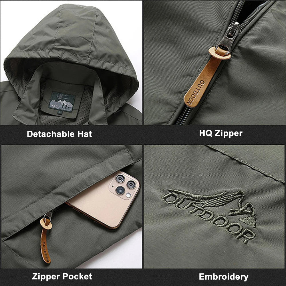 Men's Tactical Waterproof Hooded Military Jacket – Outdoor Sports Climbing Coat