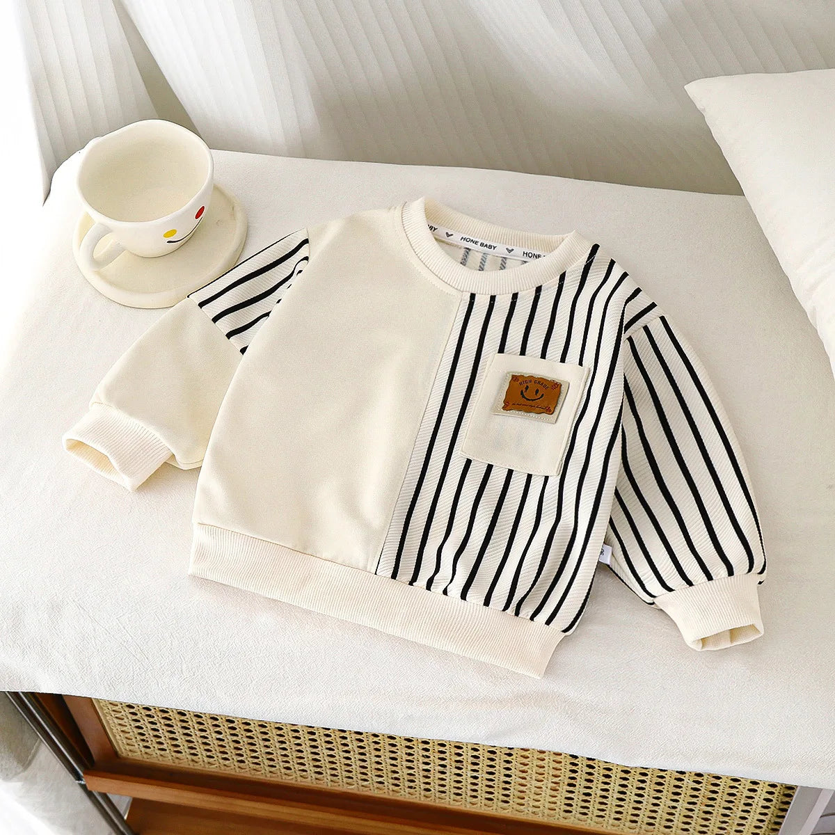 Kids Round Neck Long Sleeve Sweater & Pants Set – Trendy 2-Piece Spring Outfit