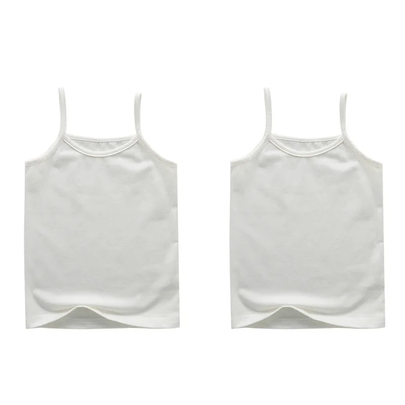 Girls Cotton Colored Tank Top – Soft Camisole Undershirt for Kids