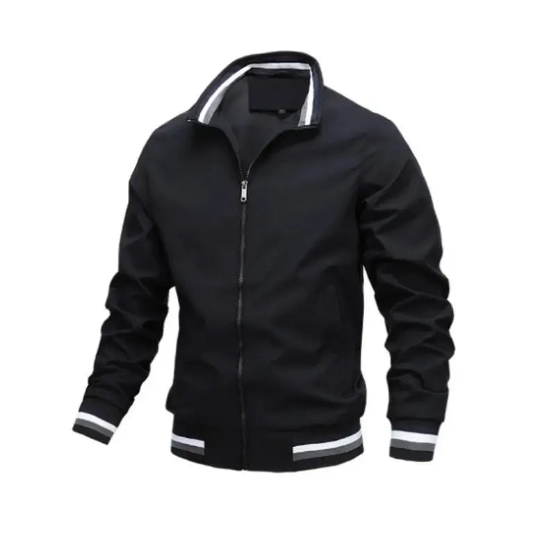 Men's White Waterproof Bomber Jacket – Casual Outdoor Sports Coat