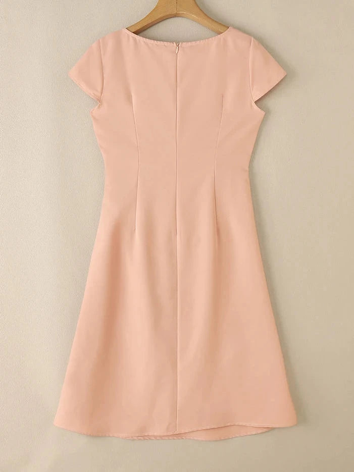 Elegant Pleated Office Midi Dress