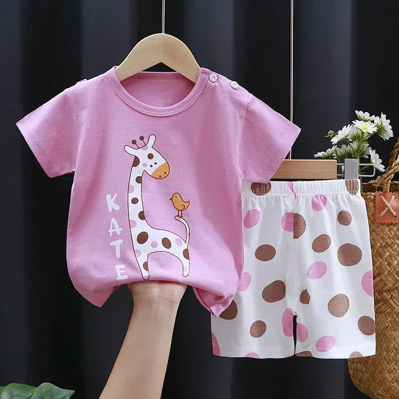 Kids Cotton T-Shirt & Shorts Summer Set – Casual 2-Piece Toddler Outfit