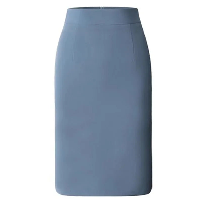 Elegant High Waisted Office Lady Pencil Skirt Korean Fashion Slim Fit Package Hip Midi Skirts Women Solid Color All-match Skirts