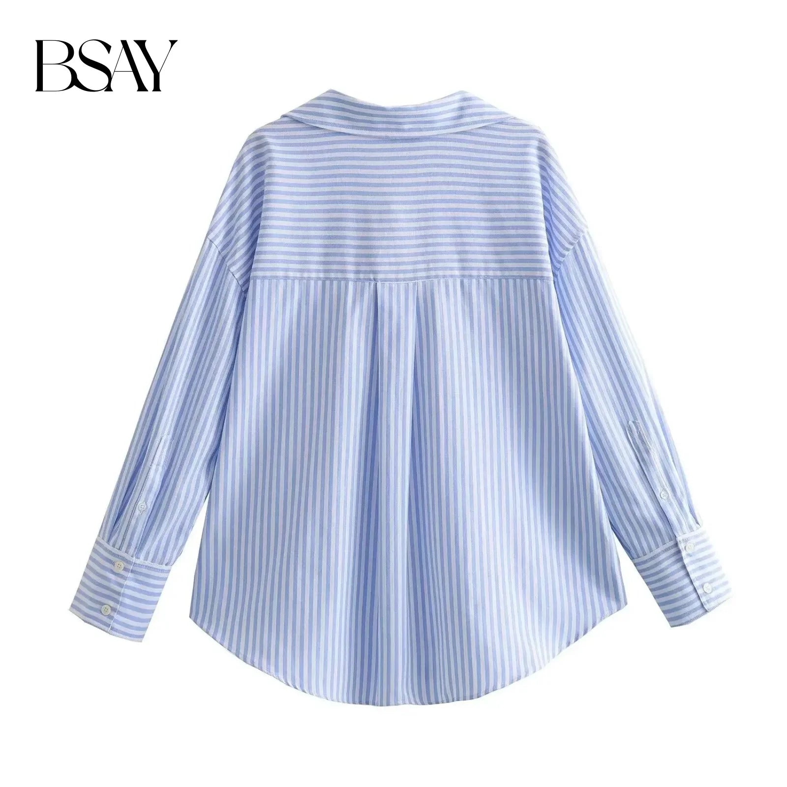 Women's Cotton Oxford Long Sleeve Lapel Blouse – Single-Breasted Street Chic Crop Top