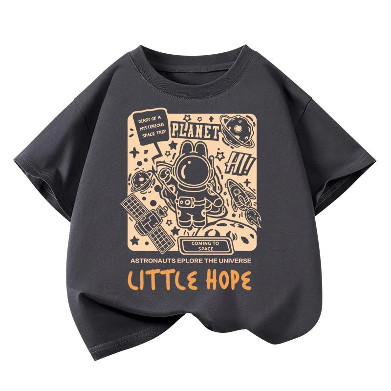 Boys Car Cartoon Short Sleeve T-Shirt – Loose Casual Cotton Kids Tee