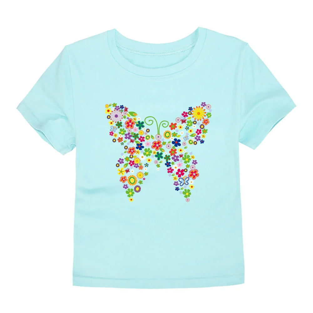 Girls Flower Print Cotton T-Shirt – Pink Casual Tee Ages 2–14