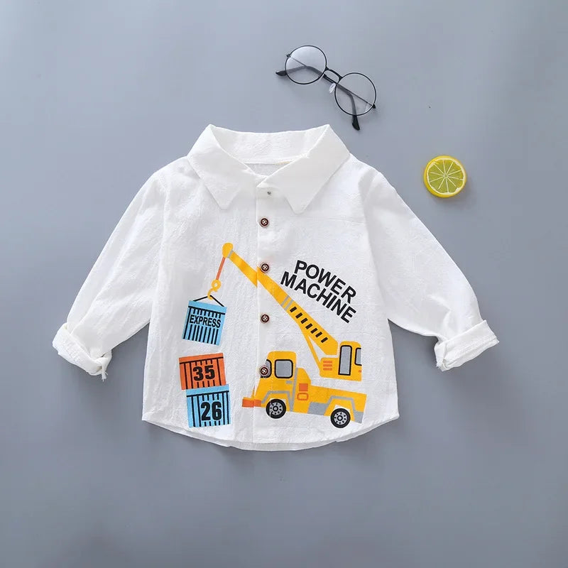 Baby Boy Plaid Long Sleeve Shirt – Soft Cotton Casual Top Ages 1–4