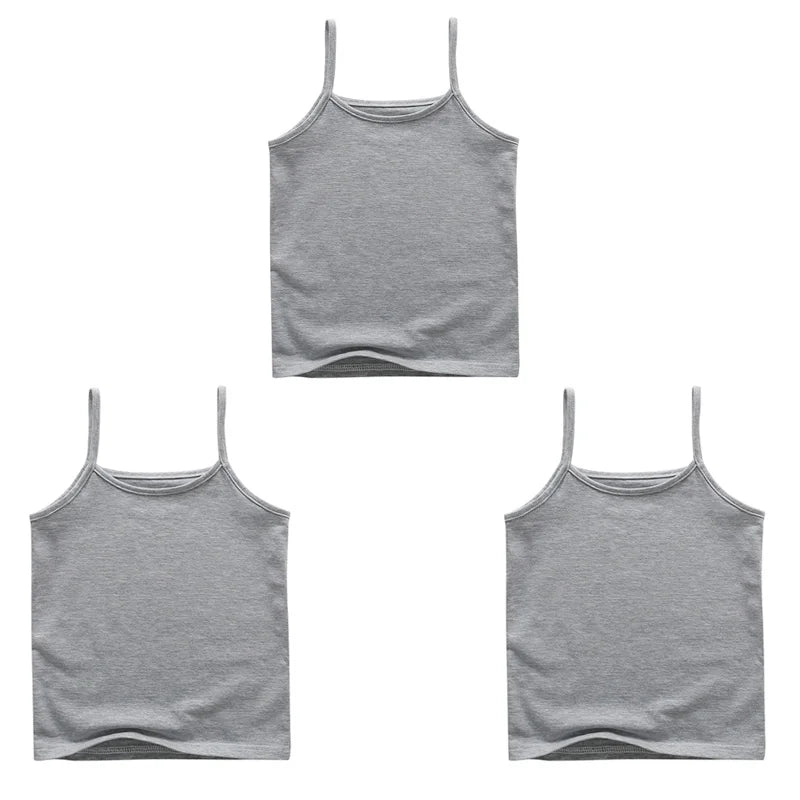 Girls Cotton Colored Tank Top – Soft Camisole Undershirt for Kids