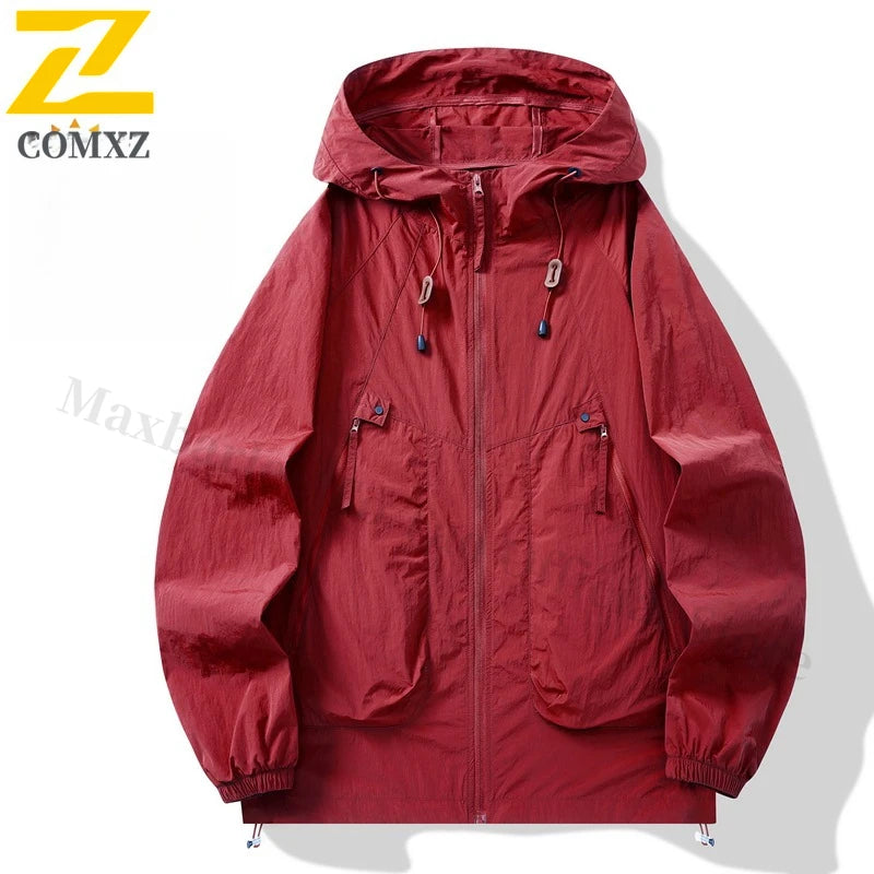 Unisex UPF50+ Ice Silk Hooded Jacket – Ultra Thin Quick-Dry Outdoor Sports Coat