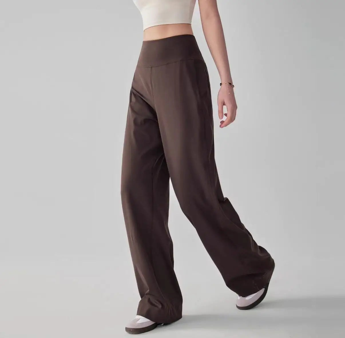 Women's High Waist Wide Leg Quick-Dry Yoga Pants – Loose Fit Workout Trousers