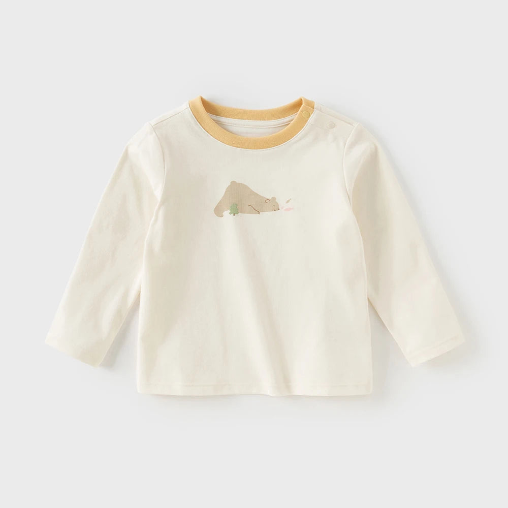 Kids Animal Print Long Sleeve Pullover – Soft Cotton Casual Base Top
