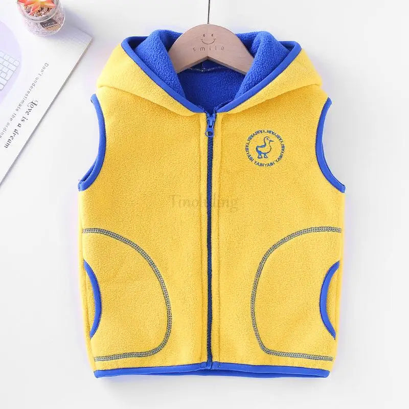 Kids Hooded Double Fleece Zip Jacket – Windproof Warm Coat Ages 2–14