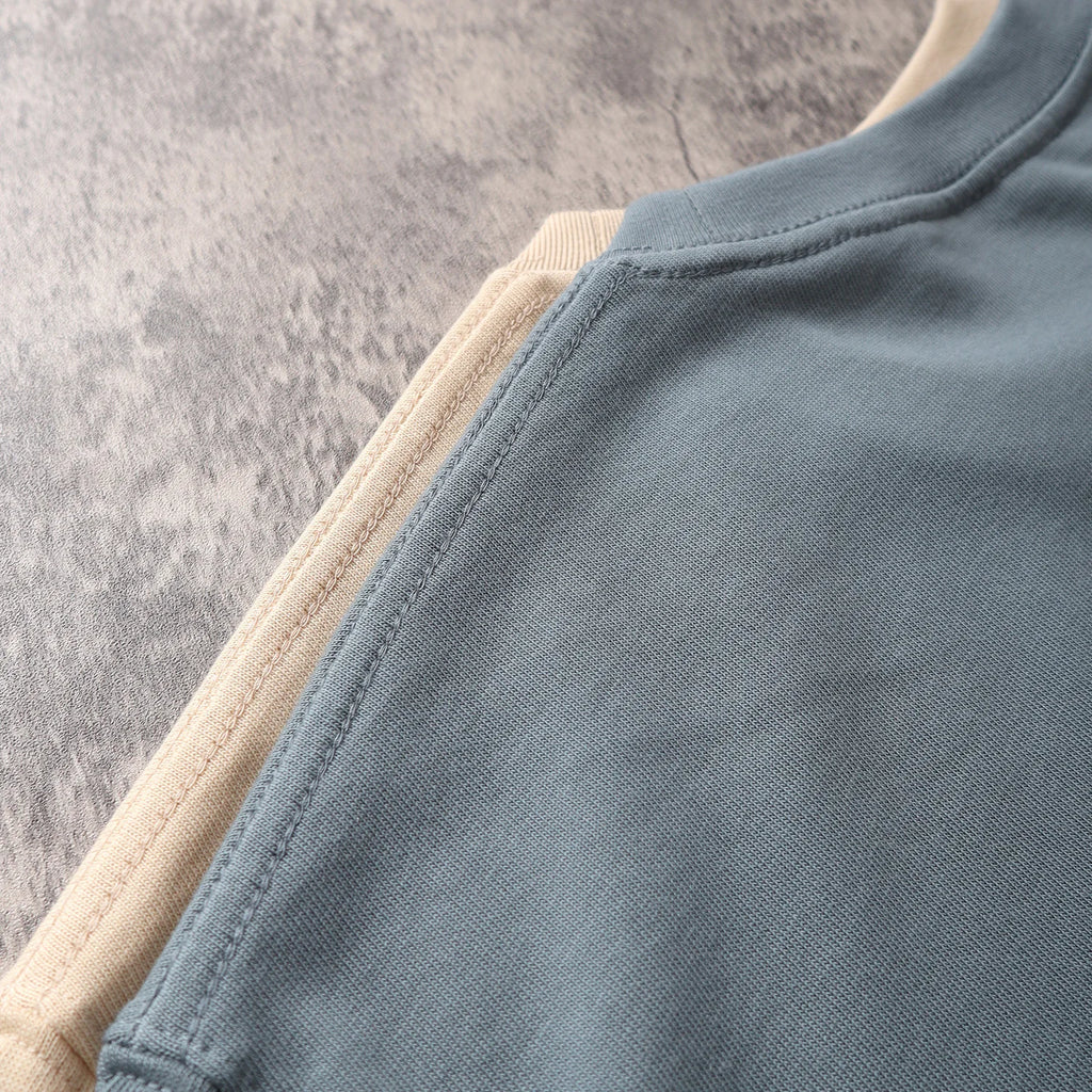 Sypcman Men's Oversized T-Shirt 9.9oz 280 Grams Heavy High Quality Short Sleeve Cotton Tee Solid Color Unisex Streetwear