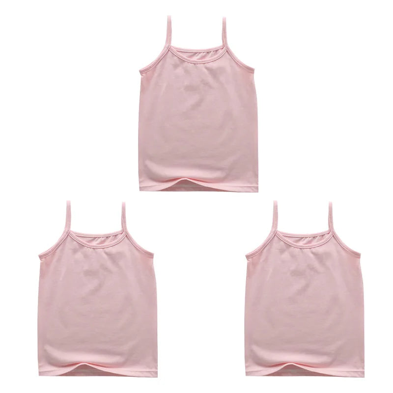 Girls Cotton Colored Tank Top – Soft Camisole Undershirt for Kids
