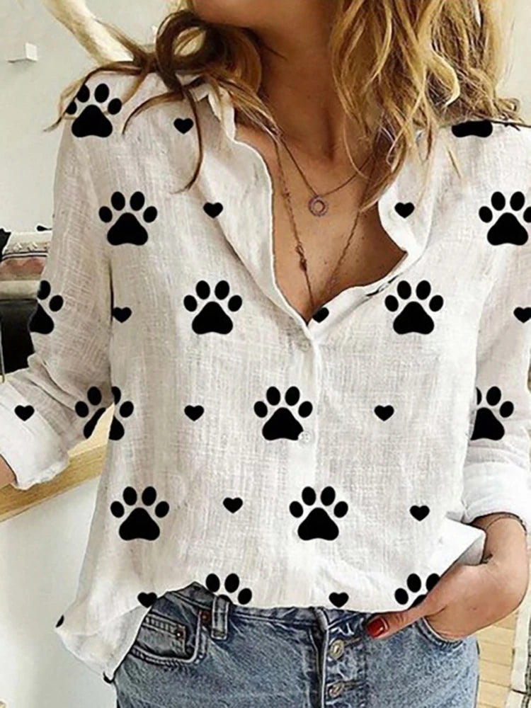 Women's Loose Oversized Button Lapel Cardigan Shirt – Long Sleeve Casual Tunic Blouse