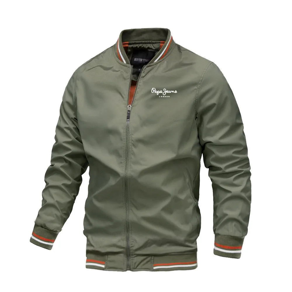 Men's Slim Fit Black Bomber Jacket – High Quality Casual Baseball Coat