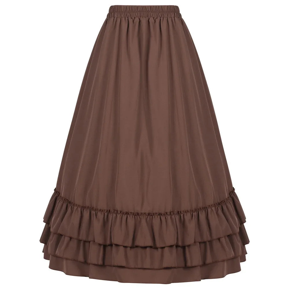 Women's Asymmetric Stripe Belt Midi Skirt – Casual Loose Mid Waist Summer Skirt