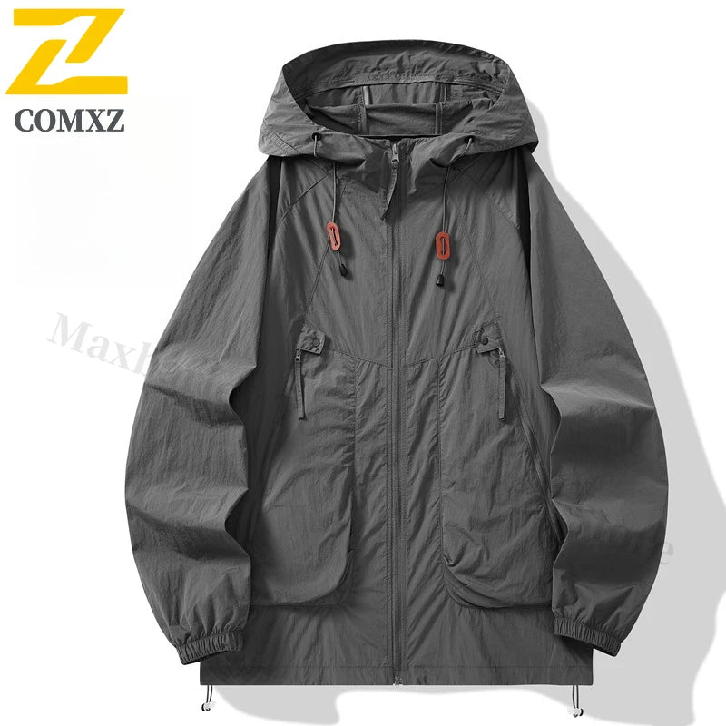 Unisex UPF50+ Ice Silk Hooded Jacket – Ultra Thin Quick-Dry Outdoor Sports Coat
