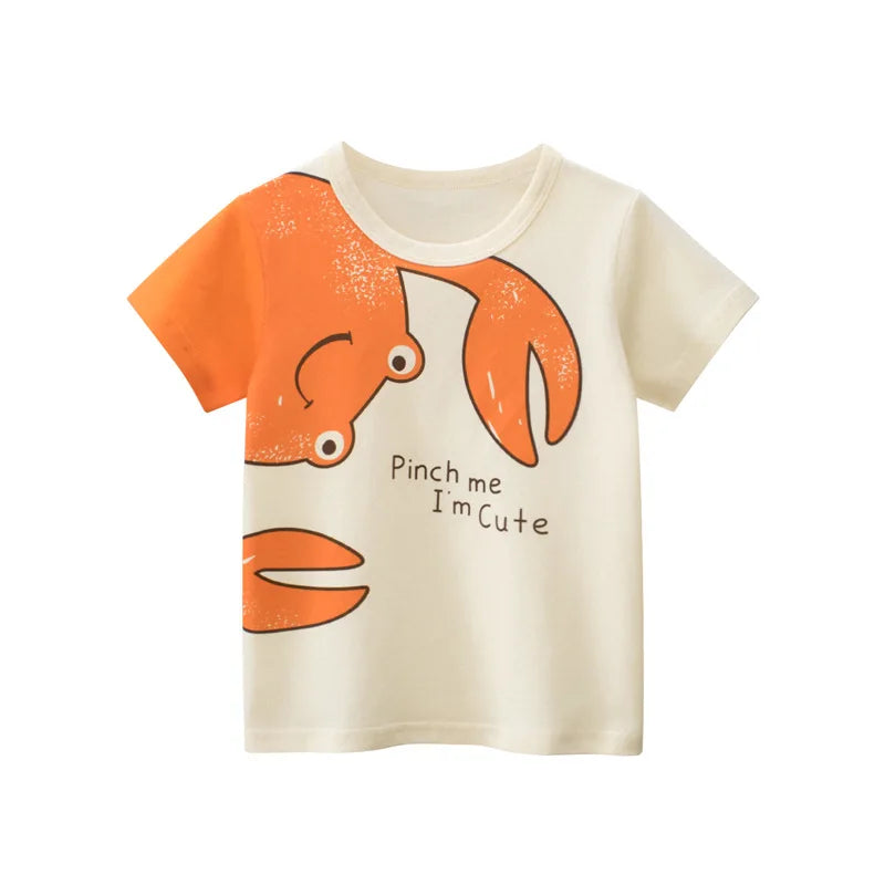 Boys Graffiti Print Short Sleeve T-Shirt – Car, Dinosaur & Shark Cotton Tee