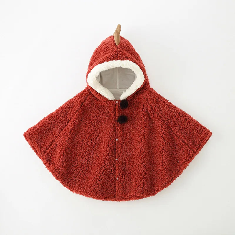 Baby Polar Fleece Windproof Cape Cloak – Cute Cartoon Warm Coat