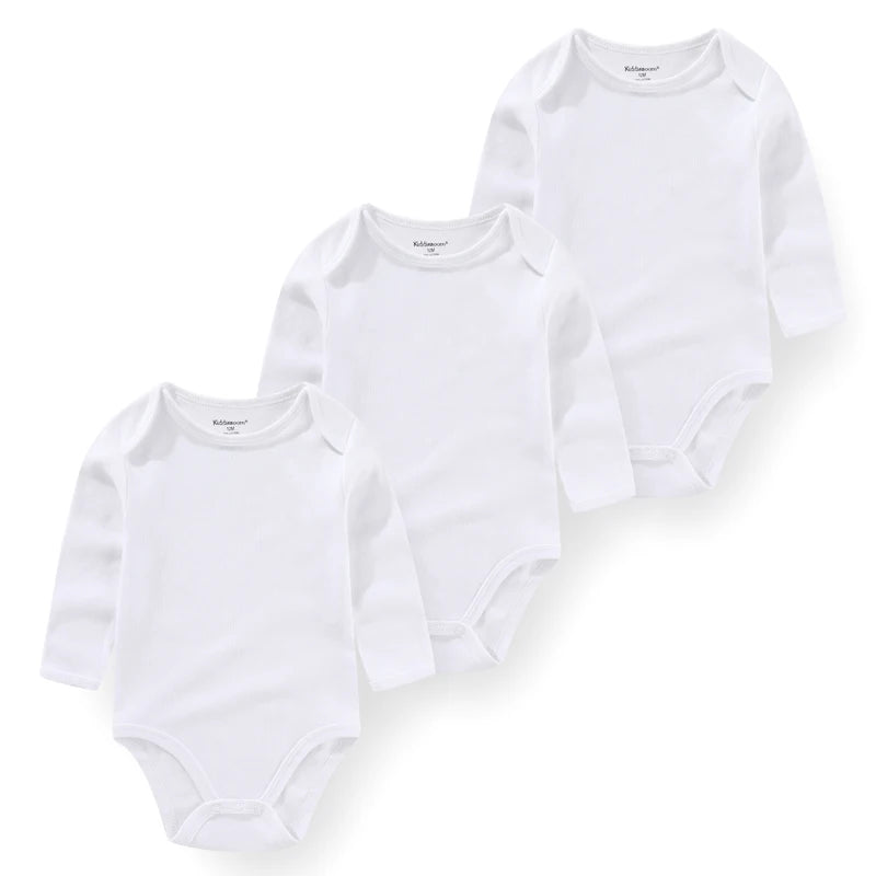 Newborn Cartoon Long Sleeve Bodysuit – 100% Cotton Baby Onesie 3-Pack