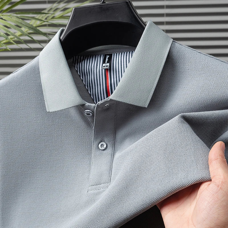 High end 100% cotton short sleeve polo shirt men's summer new trend brand business casual golf T-shirt fashion men's clothing