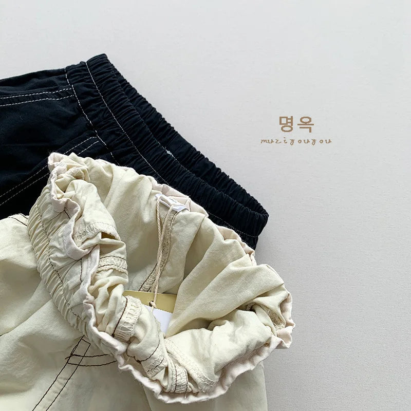 2025 Summer New Children Loose Shorts Baby Solid Casual Pants Boys Girls Cotton Casual Shorts Toddler Middle Pants Kids Clothes