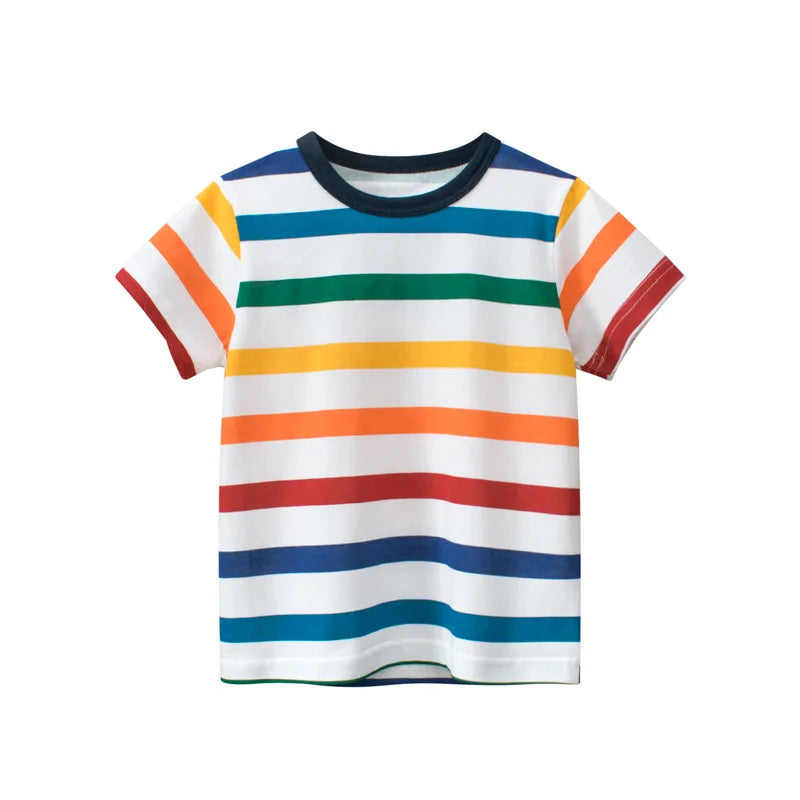 Boys Cartoon Print Short Sleeve T-Shirt – Fun Cotton Kids Tee Ages 2–8