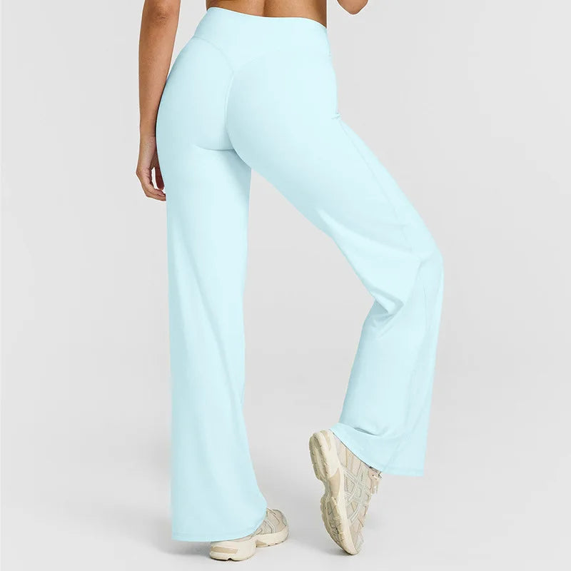 Women's Butter Fabric Straight-Leg Yoga Pants – Ultra Soft Mid-Waist Gym Pilates Trousers