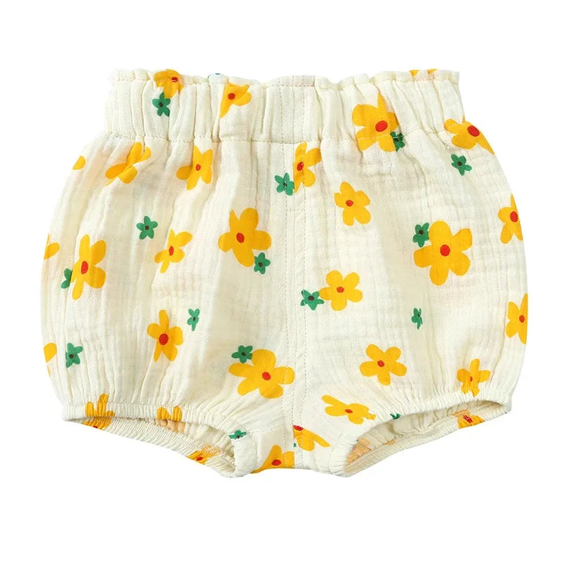 2025 Toddler Baby Summer Shorts Cotton Linen Cartoon Breathable Children Lounge Clothes for 3M-6T Boy Girl Korean Cute PP Pants