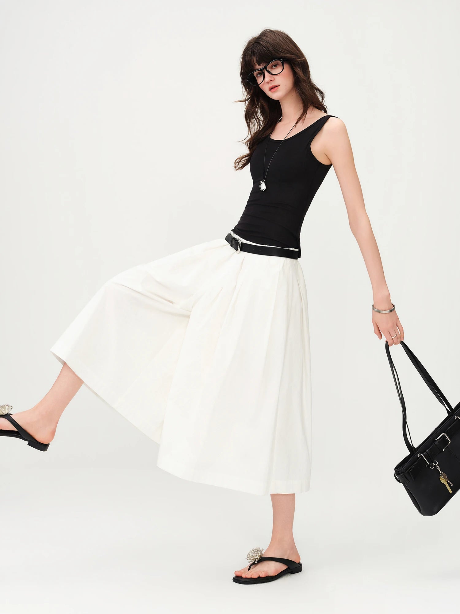 Women's Cozy Cotton A-Line Wide Leg Resort Pants – Casual Summer Outfit Trousers