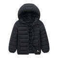 Kids Hooded Down Coat – Solid Warm Zipper Outerwear Ages 3–14