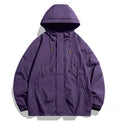 Men's Hooded Cargo Waterproof Bomber Jacket – Black Loose Softshell Hiking Coat