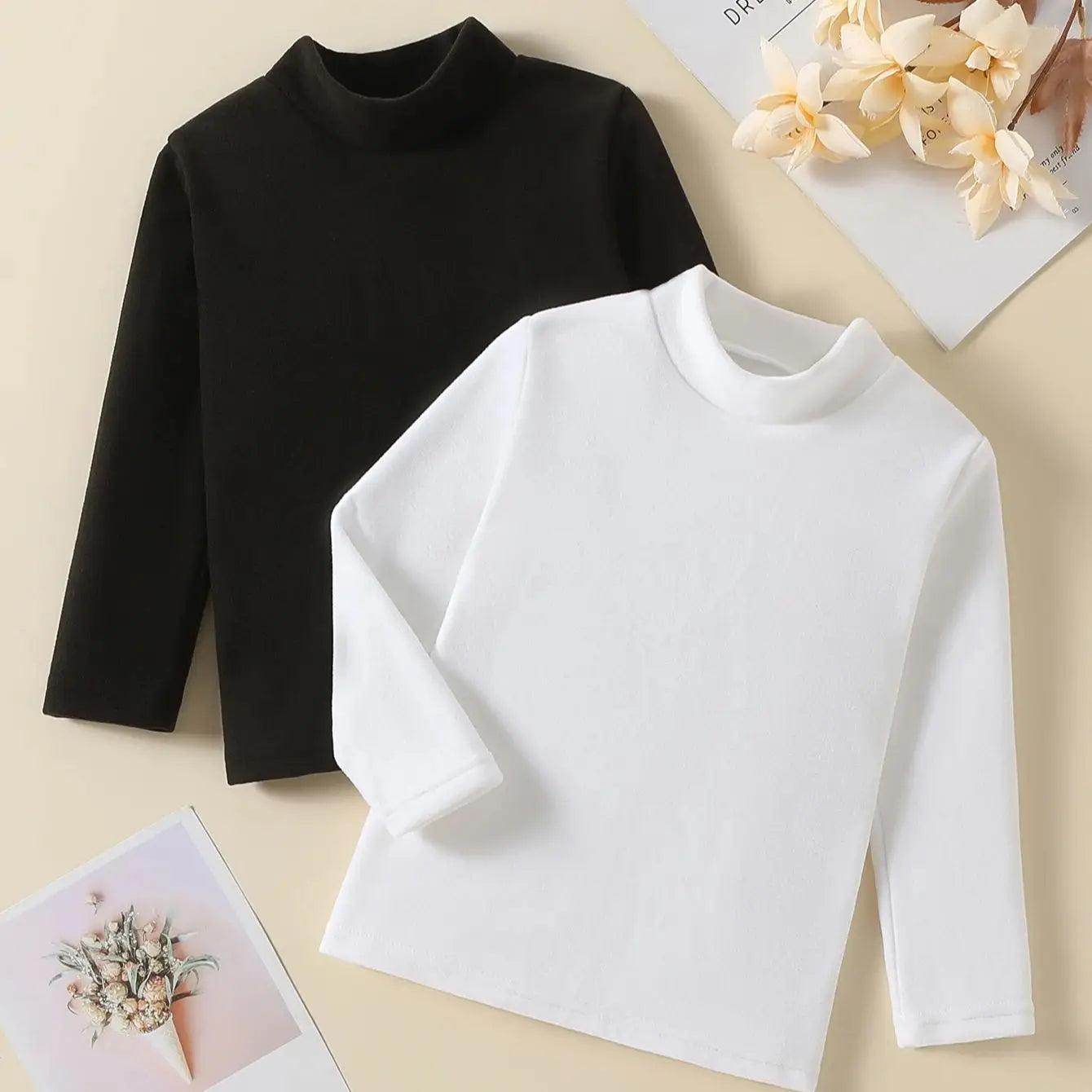 Kids Solid Color Long Sleeve Base Shirt – Soft Casual Layering Top