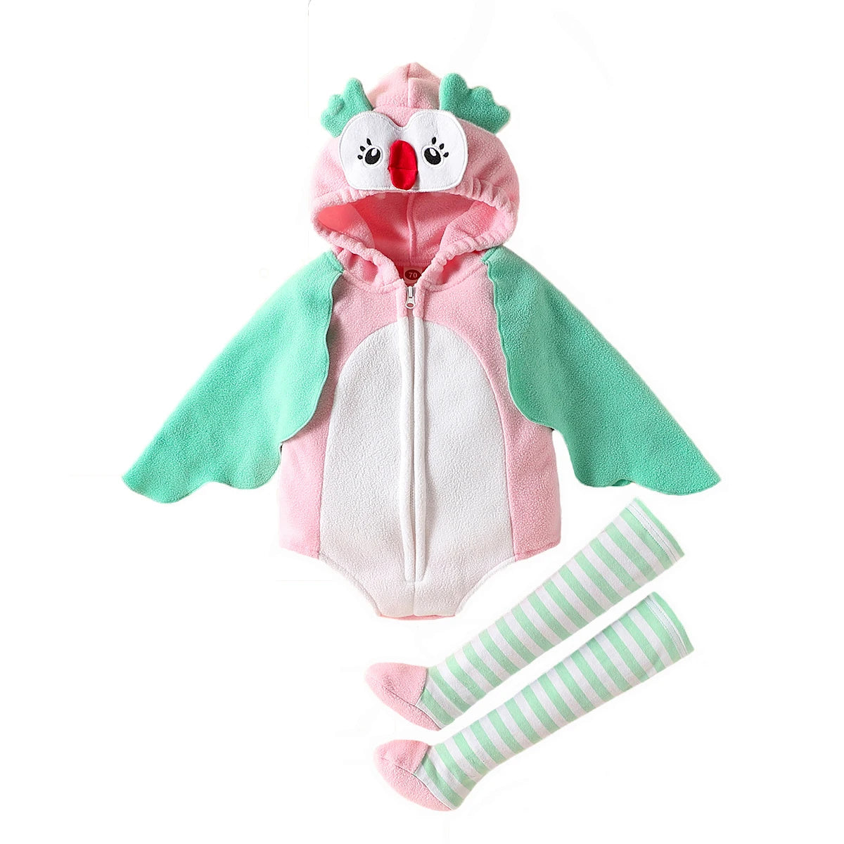 New Designer Cartoon Clothing Zip-up Hooded Romper + Stockings Baby Boy Clothes Baby Girl Casual Sets
