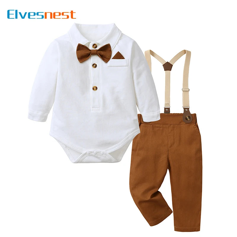 Formal Baby Clothes Boys Sets Cotton Long Sleeve Children's Top and Bottom Clothes Set 2 Pcs  Baby Boy Clothes 1-3 Years