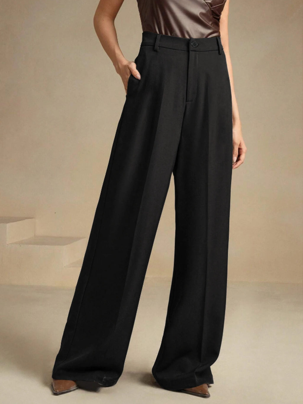 Women's Versatile Solid Color Smart Casual Suit Pants – Elegant Youthful Lady Trousers