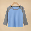 Kids Color Matching Long Sleeve T-Shirt – Casual Versatile Cotton Top (1–4 Pack)