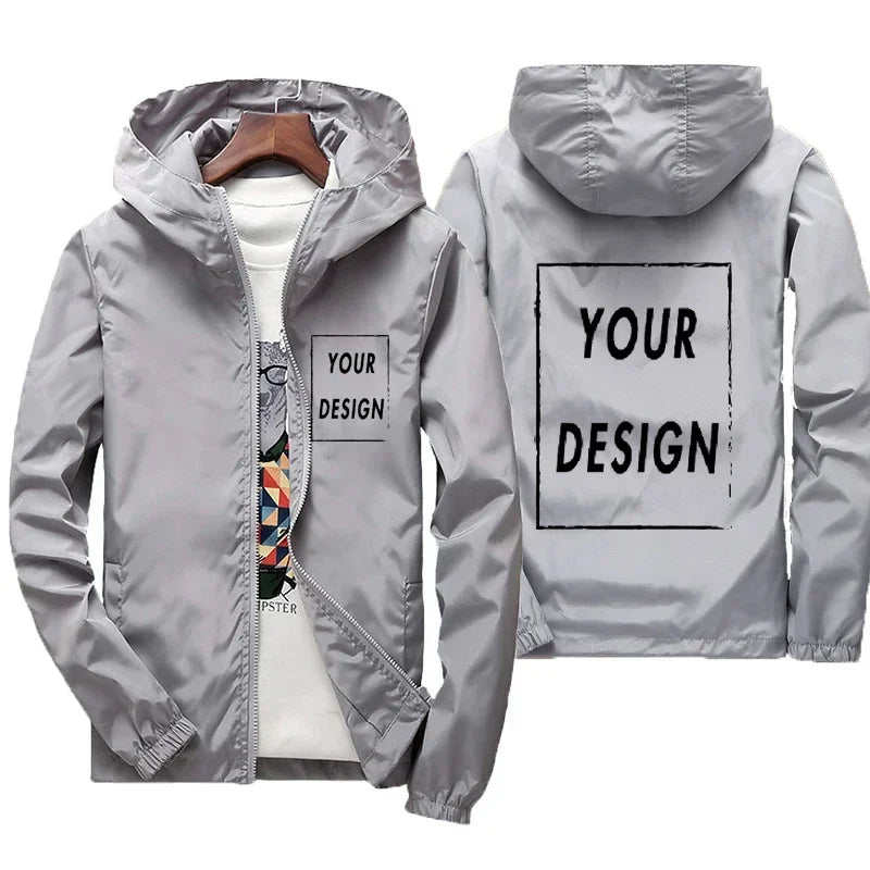 Men's Waterproof Large Size Windbreaker Jacket – Casual Black Outdoor Coat up to 7XL