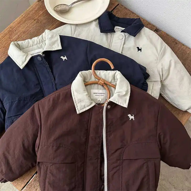 Kids Cartoon Baseball Jacket – Warm Cotton Autumn Outerwear for Boys & Girls